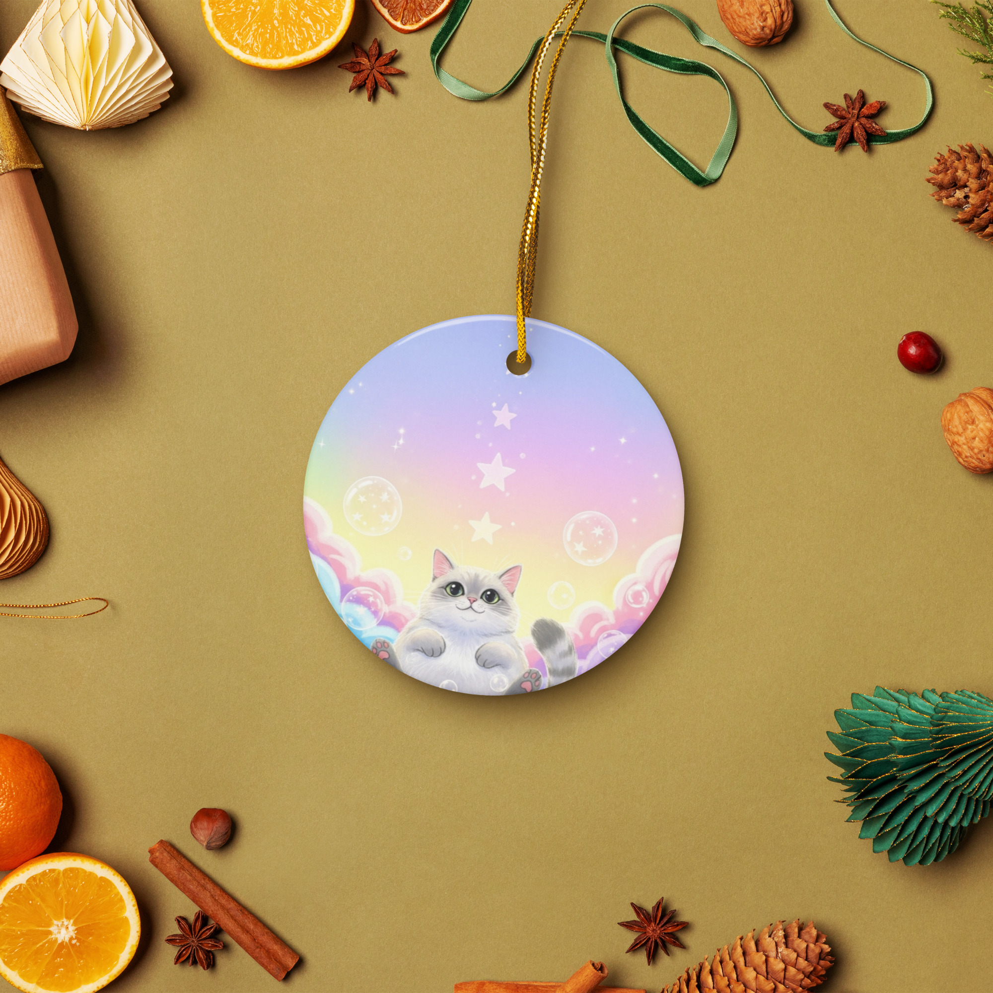 Adornos de cerámica a doble cara